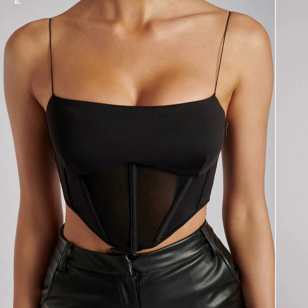 Meshki Jada Mesh Corset Bustier - Black